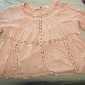 Pink peasant top